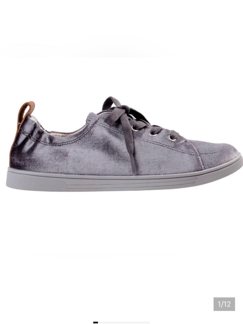REVITALIGN Gray Velvet Women's Sneakers size 12 Wide New